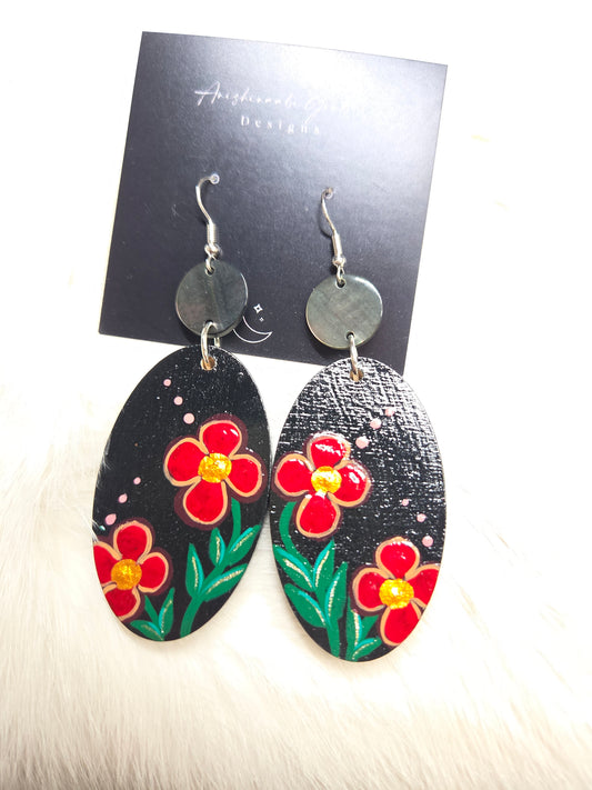 Floral Painted Earrings