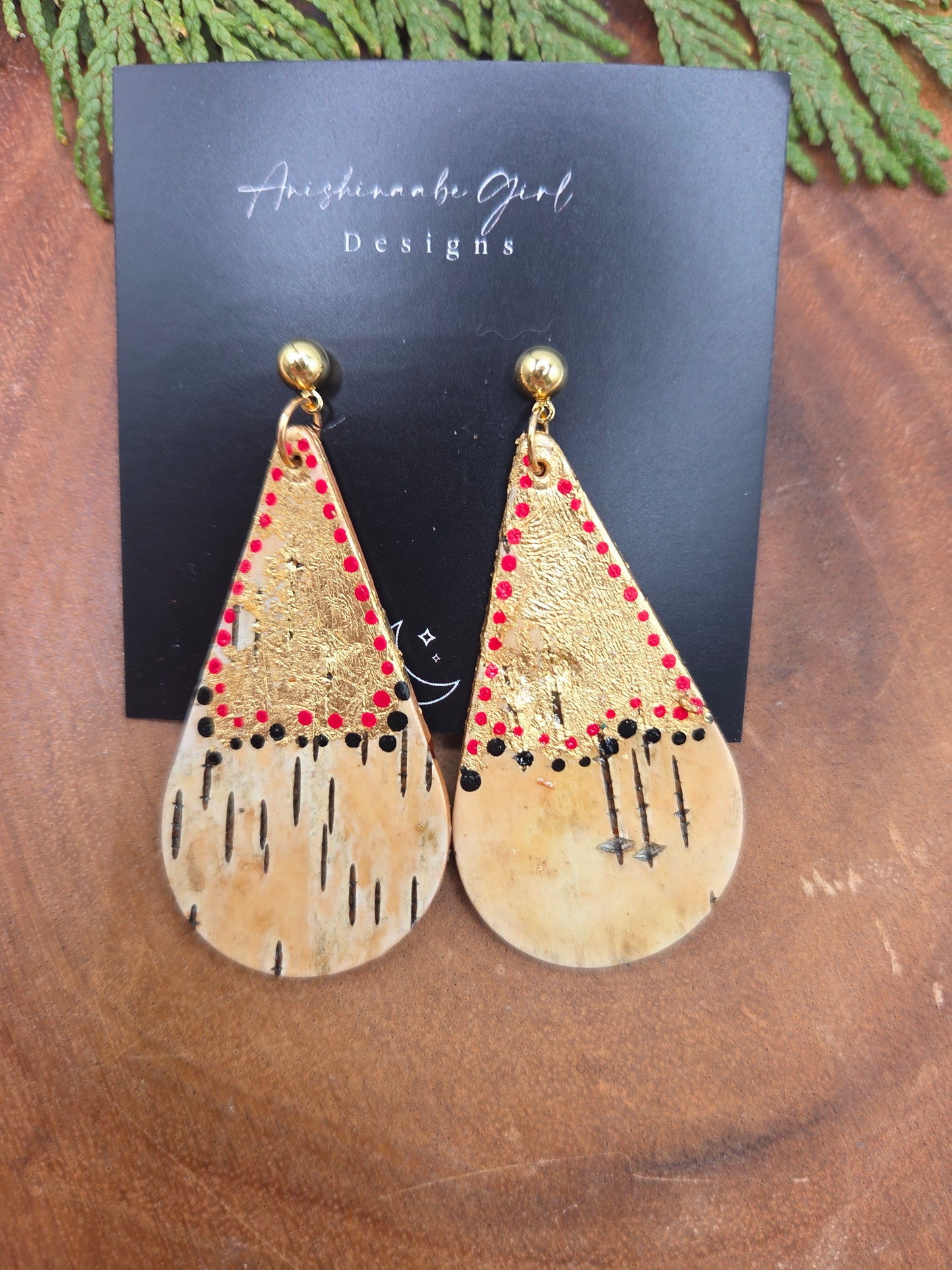 Birchbark Teardrop Earrings