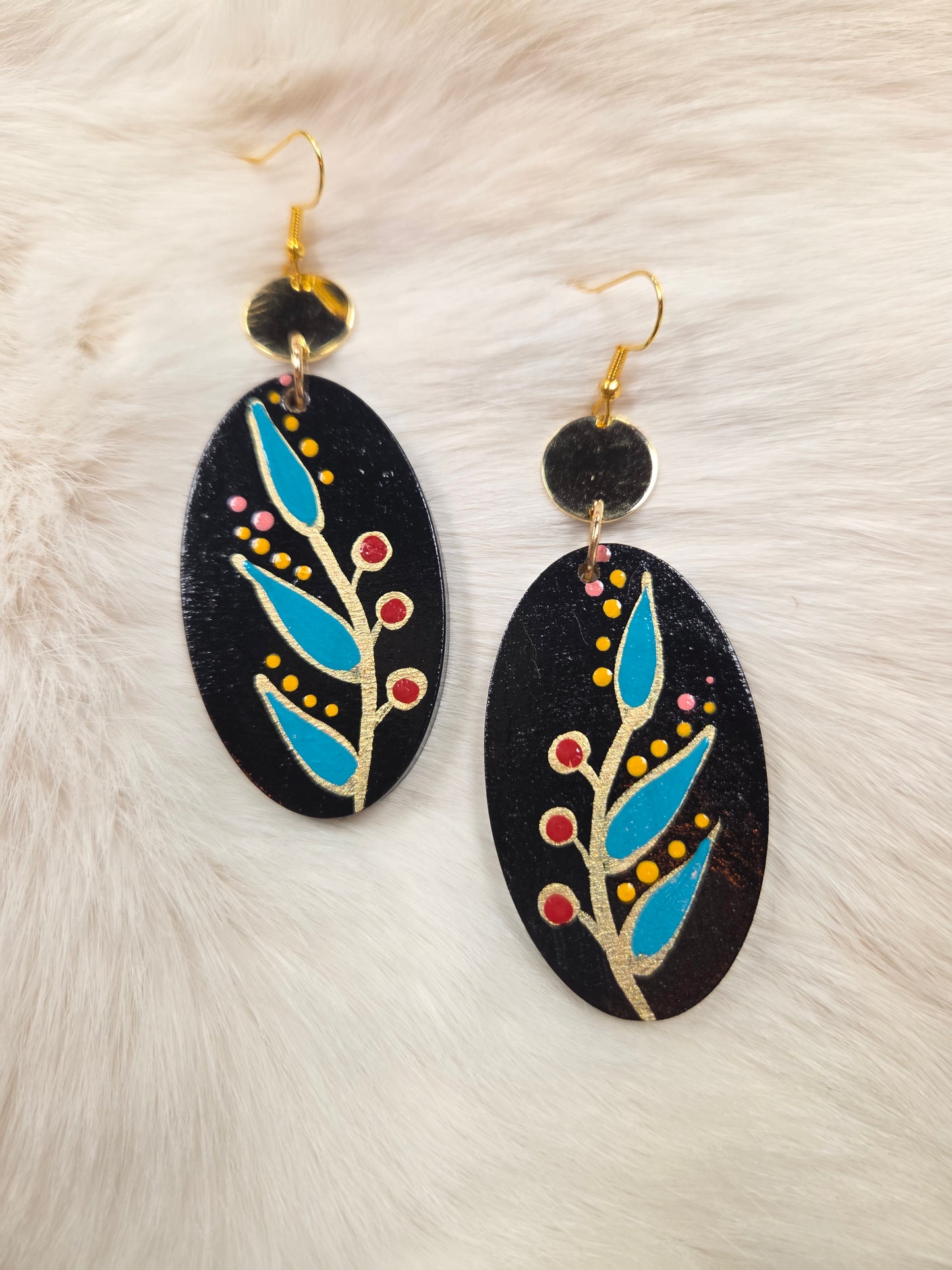 Floral Painted Earrings