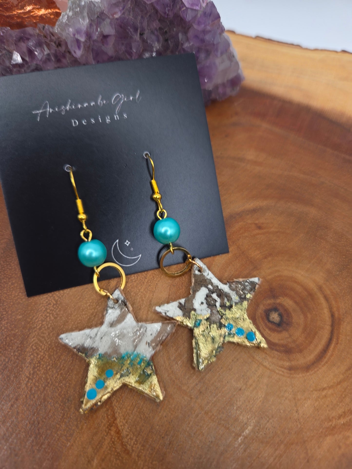 Birchbark Star EarringsBlue