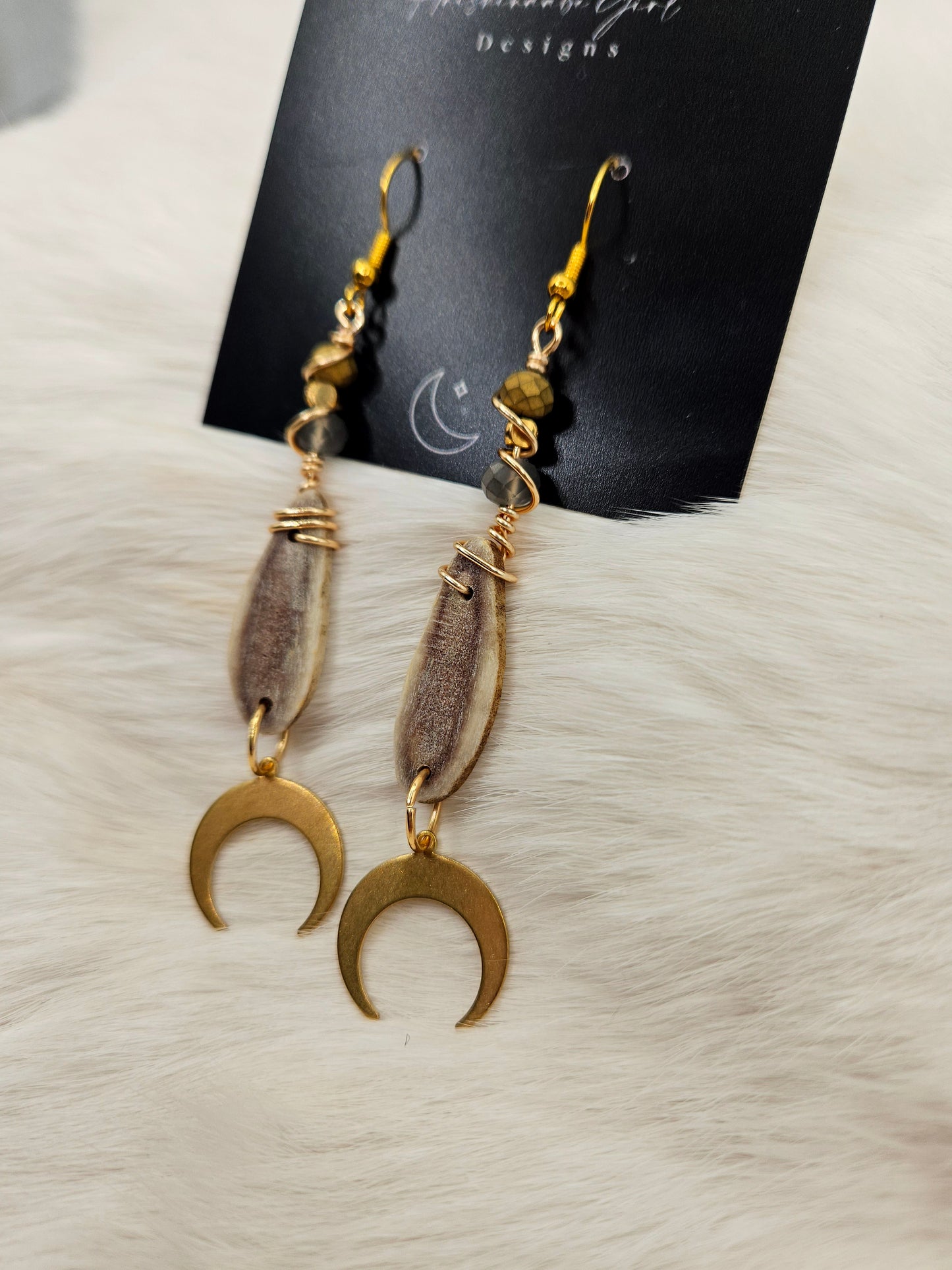 Caribou Antler Drop Earrings