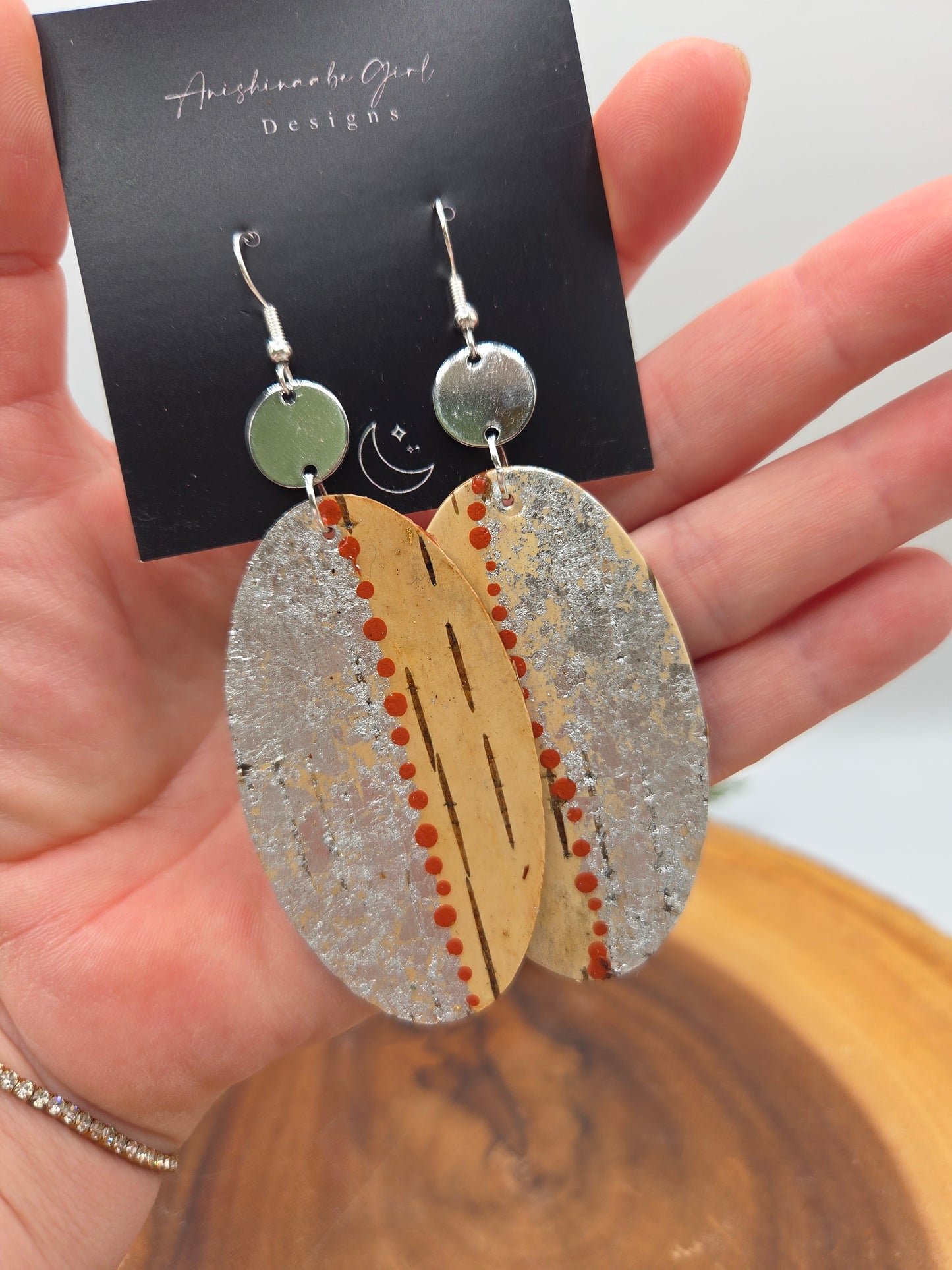 Birchbark Oval Drops