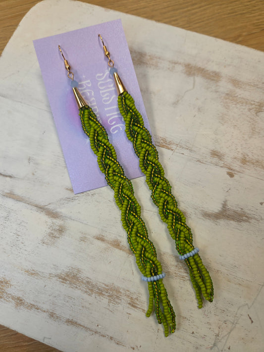 Sweetgrass Beaded Earrings - By Solstice Beading