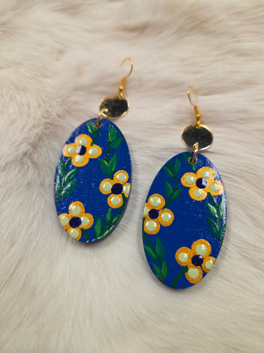 Floral Painted Earrings