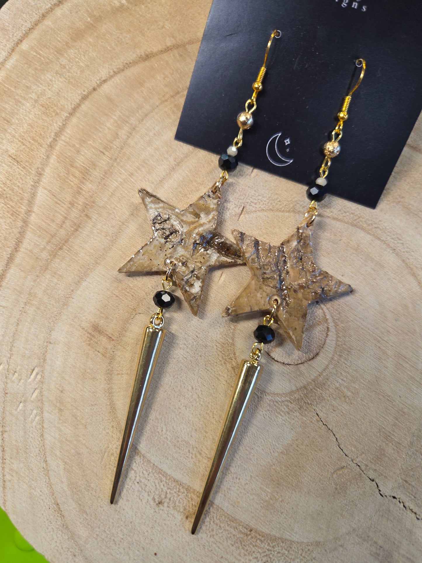 Birchbark Star Earrings