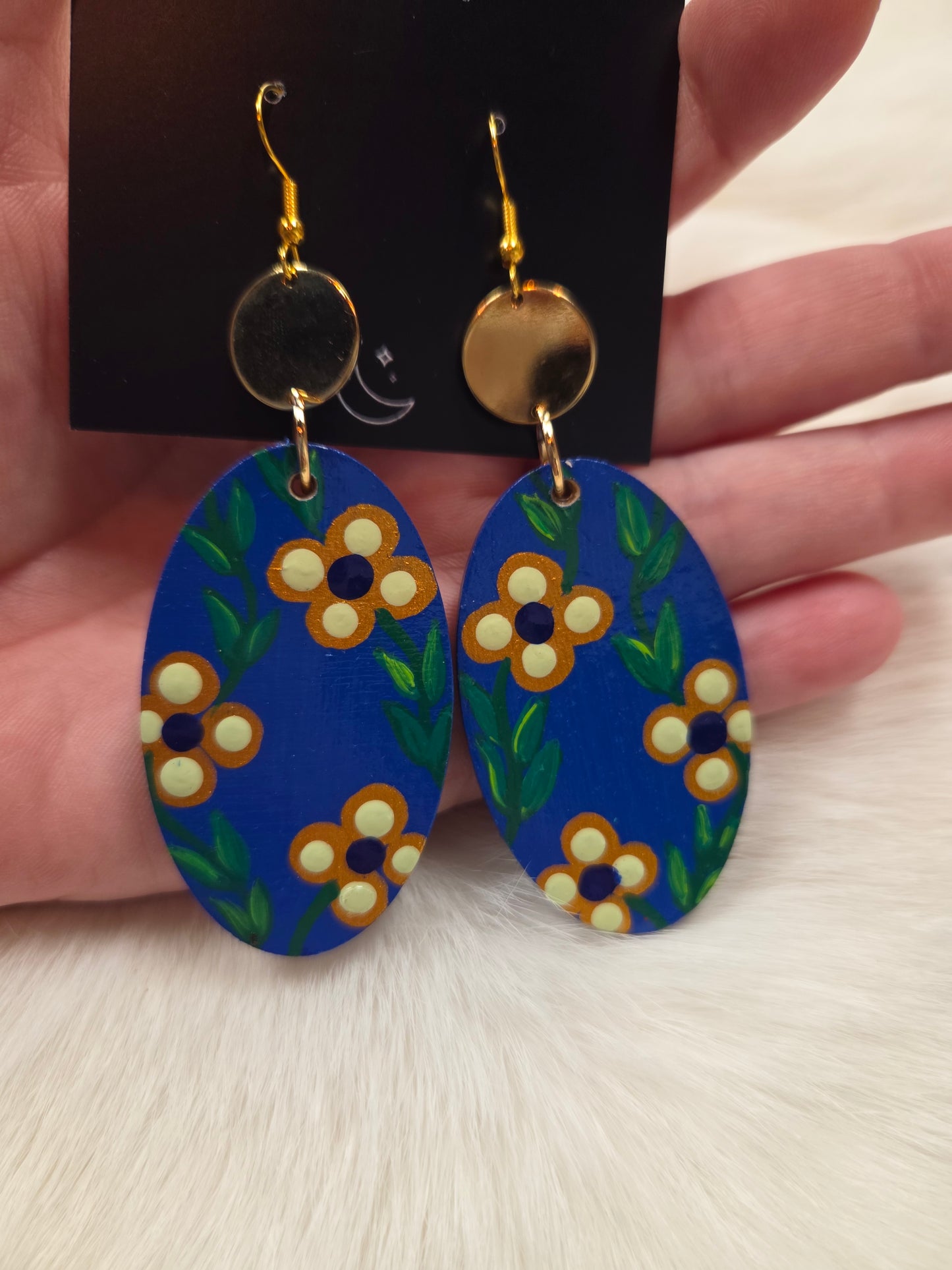 Floral Painted Earrings
