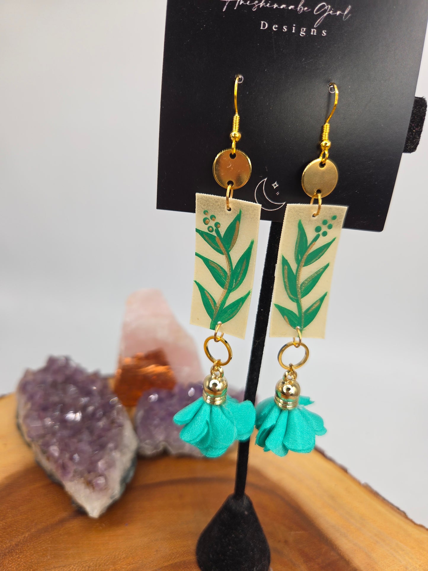 Painted Sage Parfleche Earrings