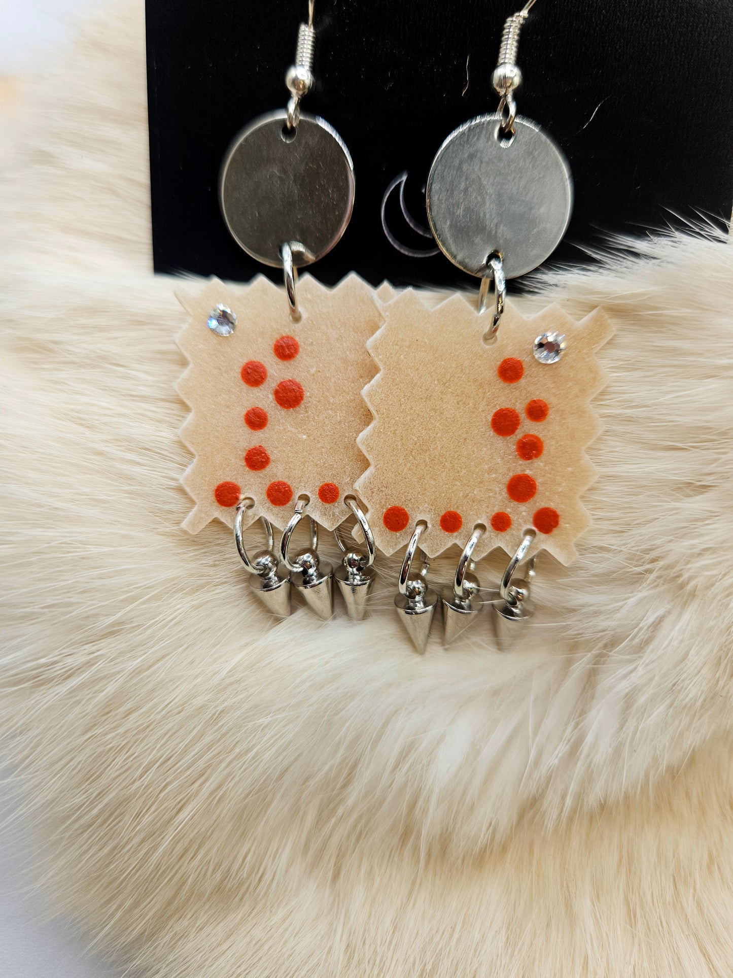 Painted Rawhide Parfleche Earrings