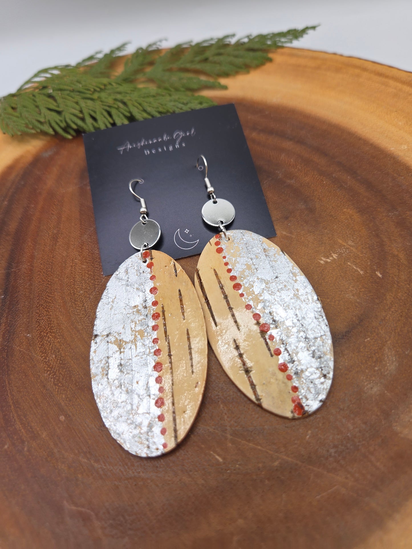 Birchbark Oval Drops