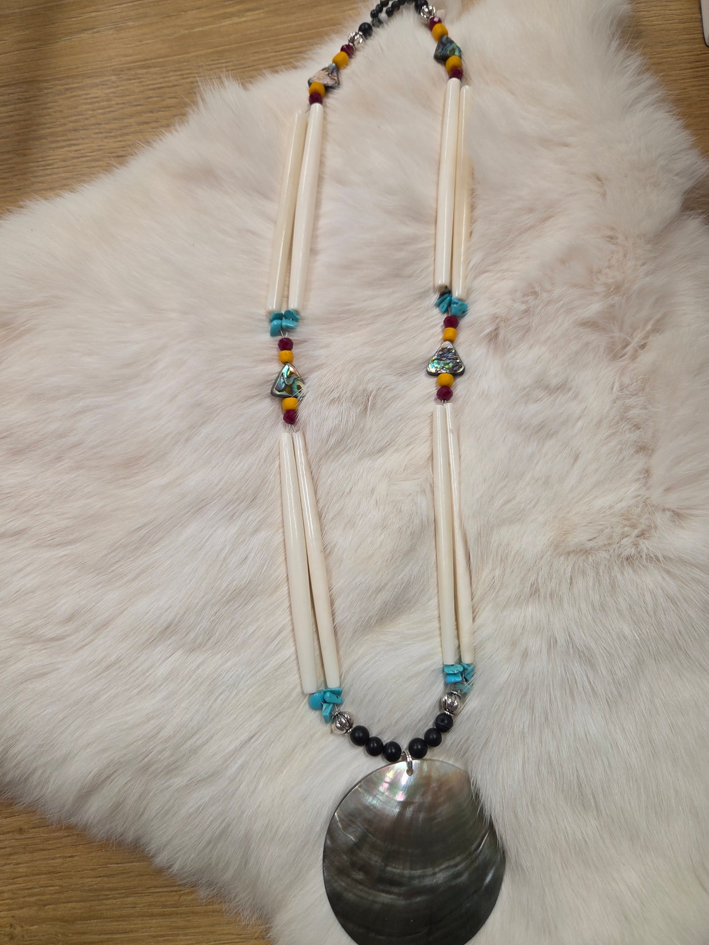 Bone and Shell Bead Necklace