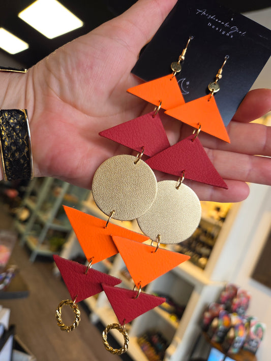 Leather Geometric Shoulder Dusters