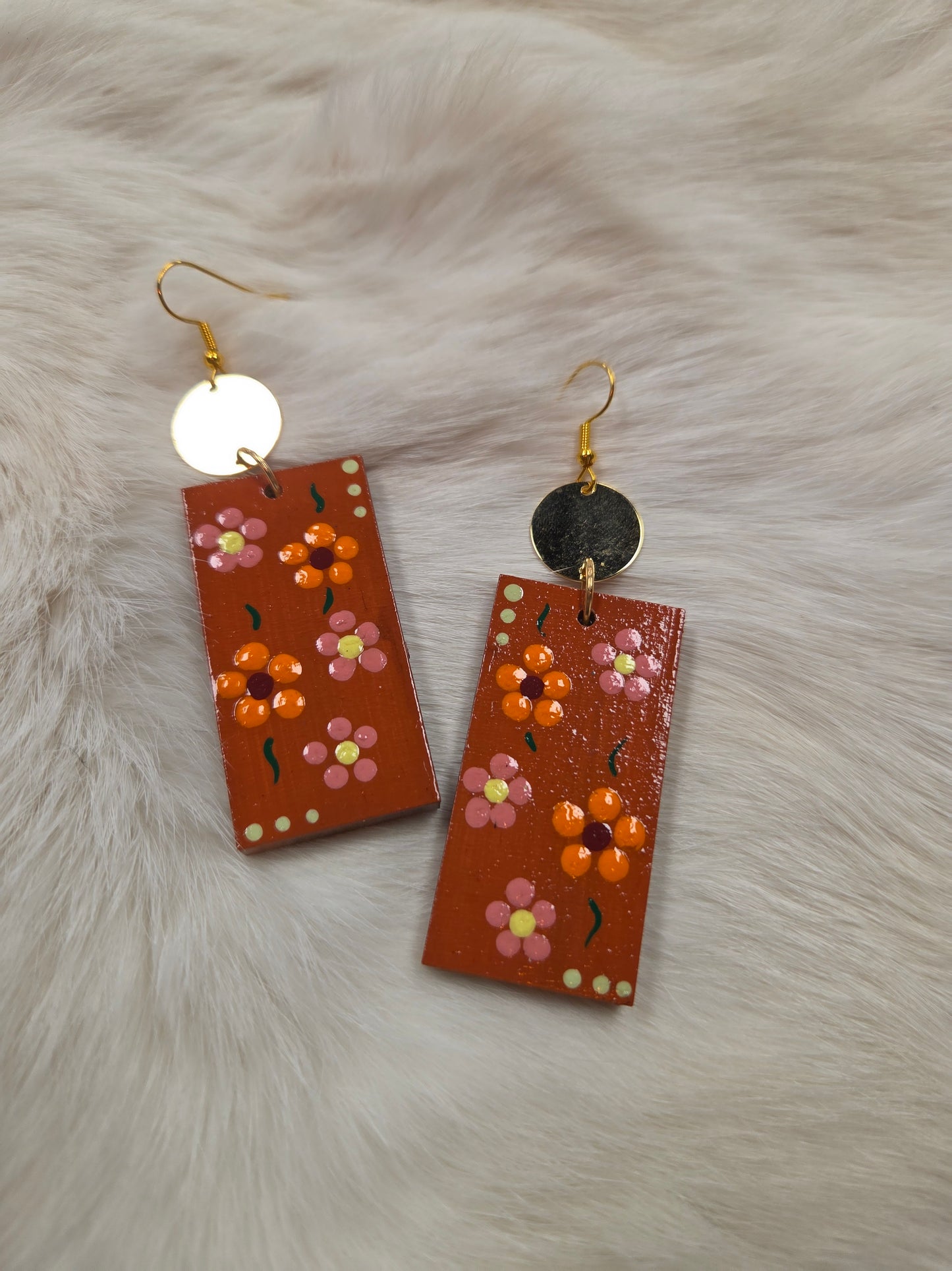 Floral Painted Earrings