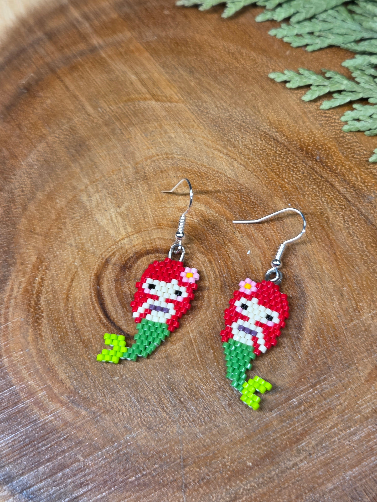 Mermaid Beaded Earrings by Blending Beadz