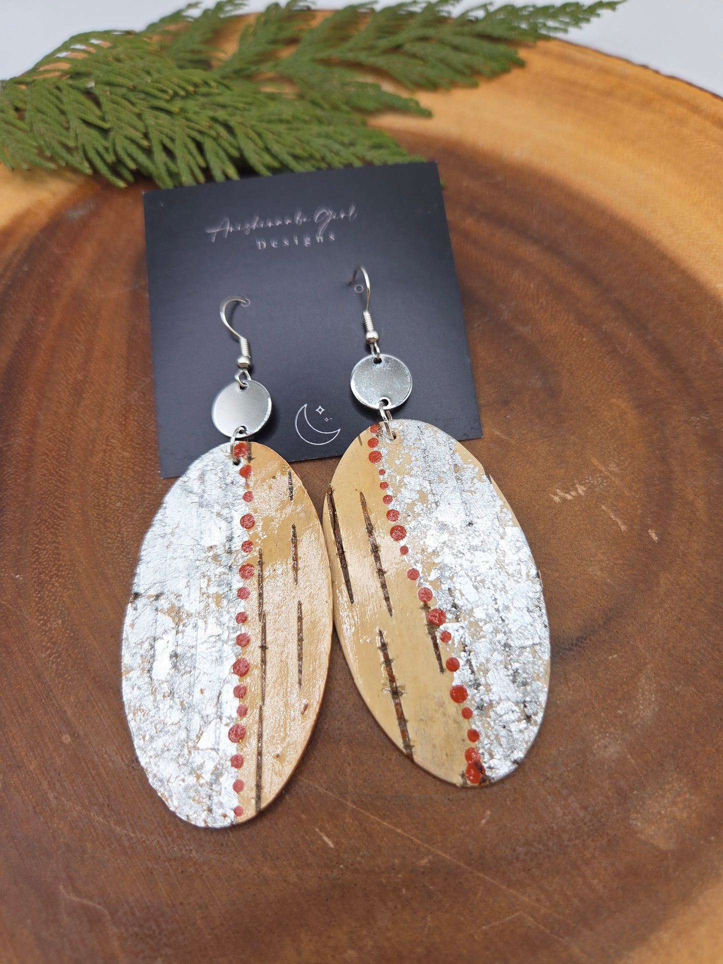 Birchbark Oval Drops