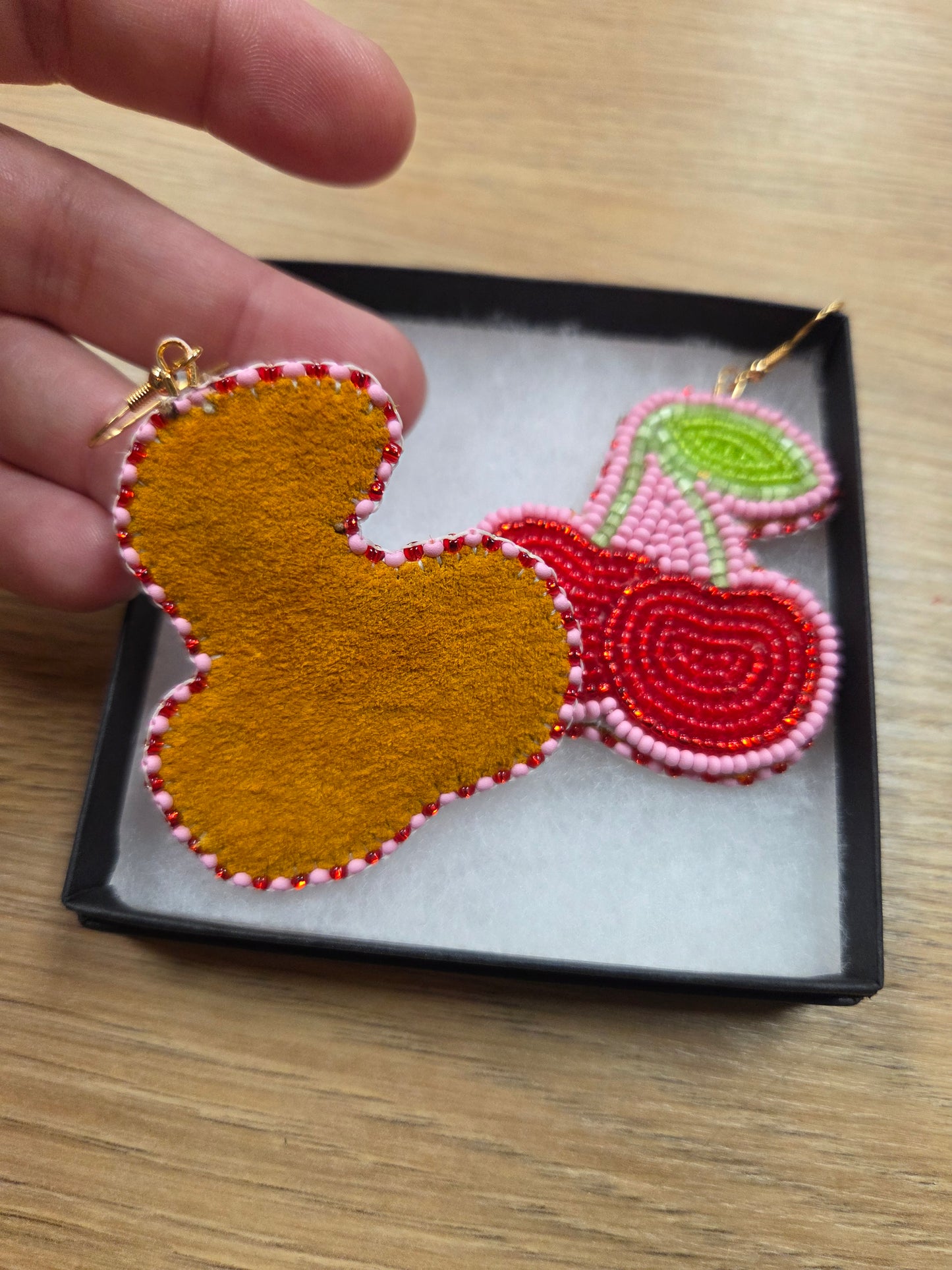 Cherry Beaded Earrings - By Solstice Beading
