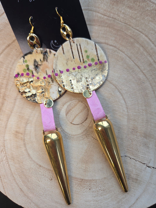 Gold Gilded Birchbark Earrings