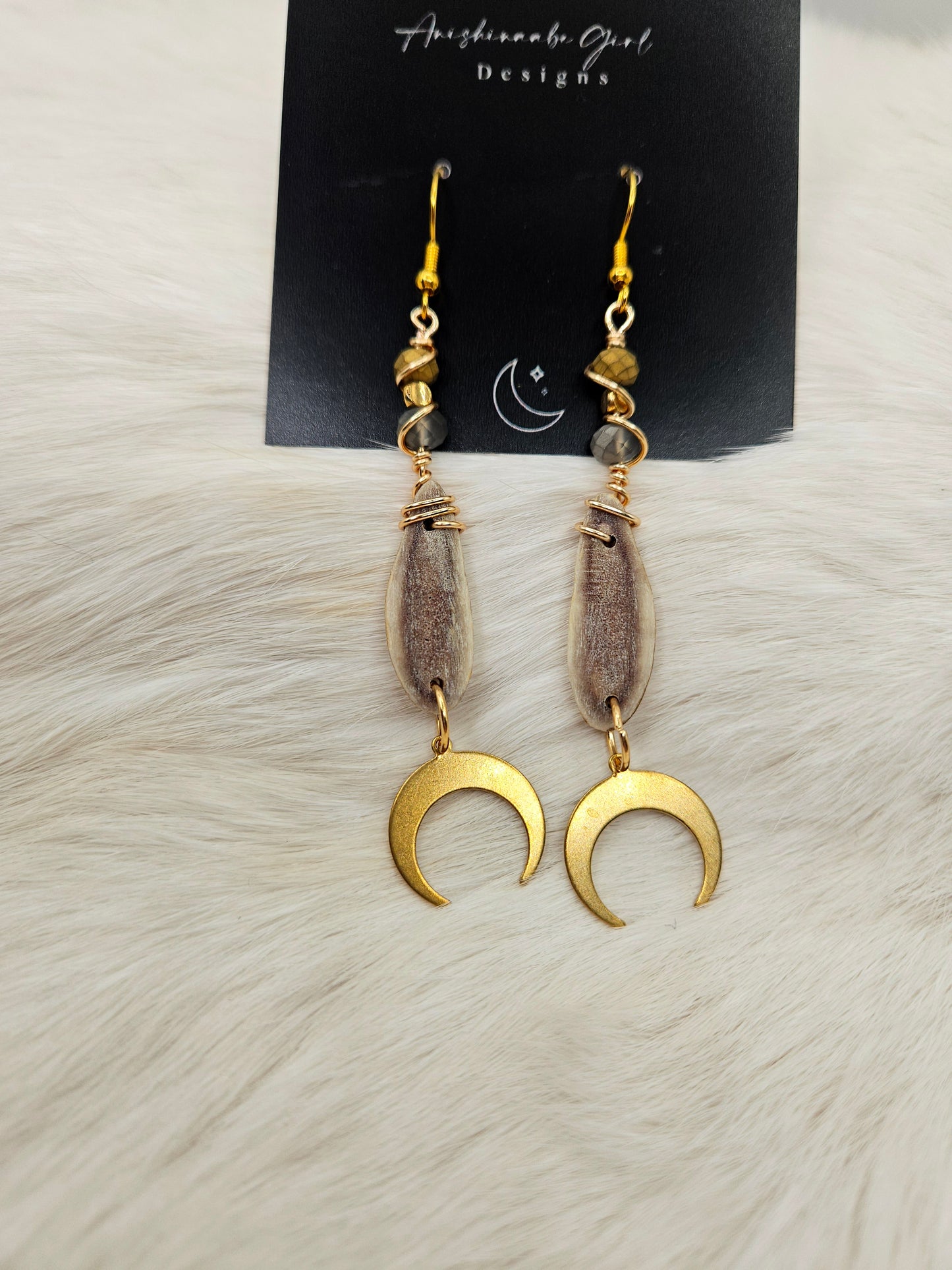 Caribou Antler Drop Earrings