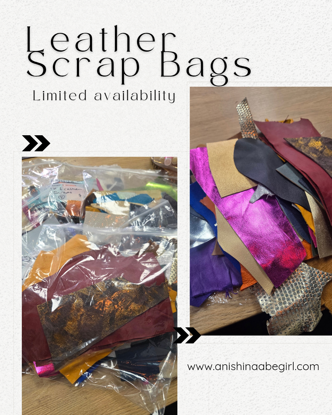 Specialty Leather Scrap Mix Bags