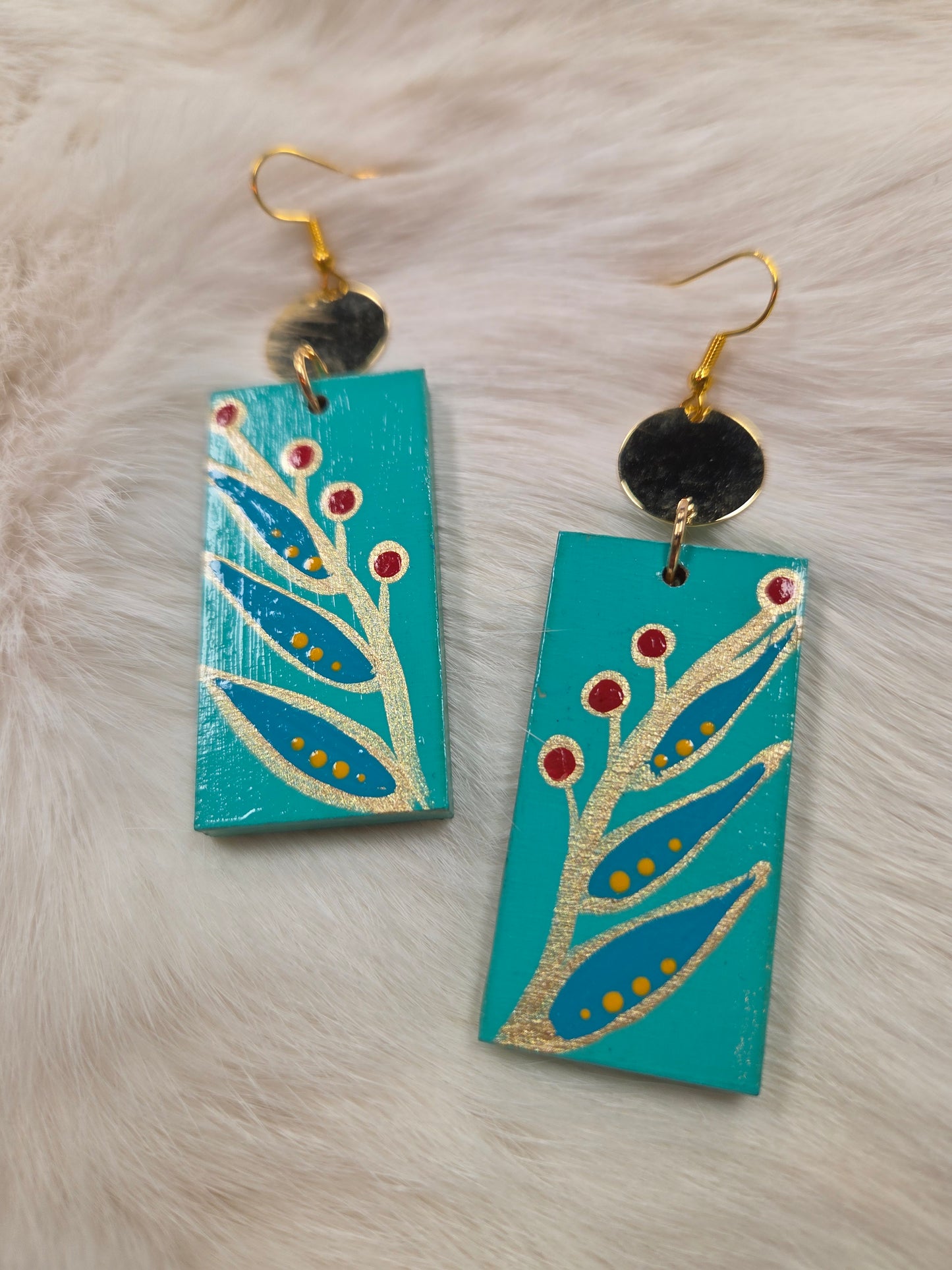 Floral Painted Earrings