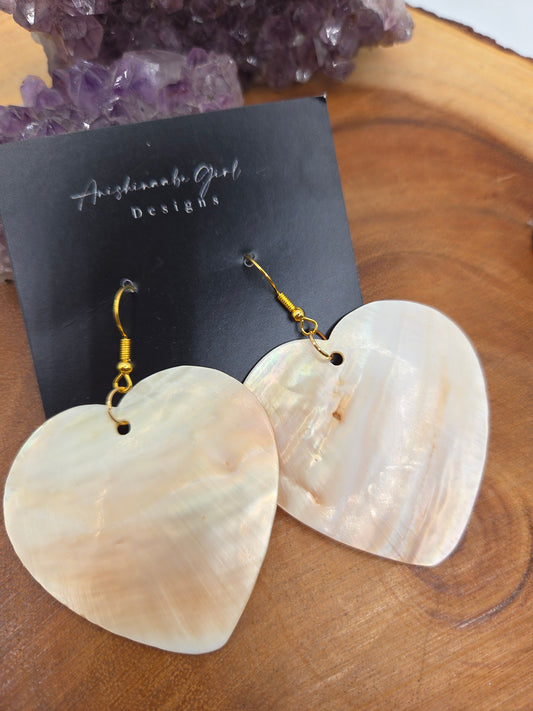 Shell Heart Earrings Large