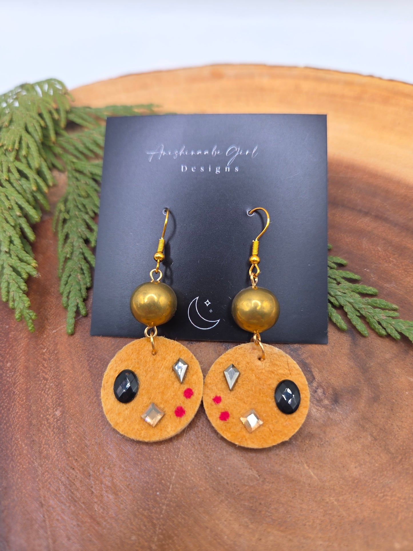 Smoked Moosehide Rhinestone Earrings