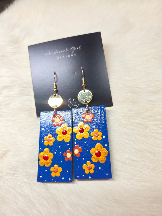 Floral Painted Earrings