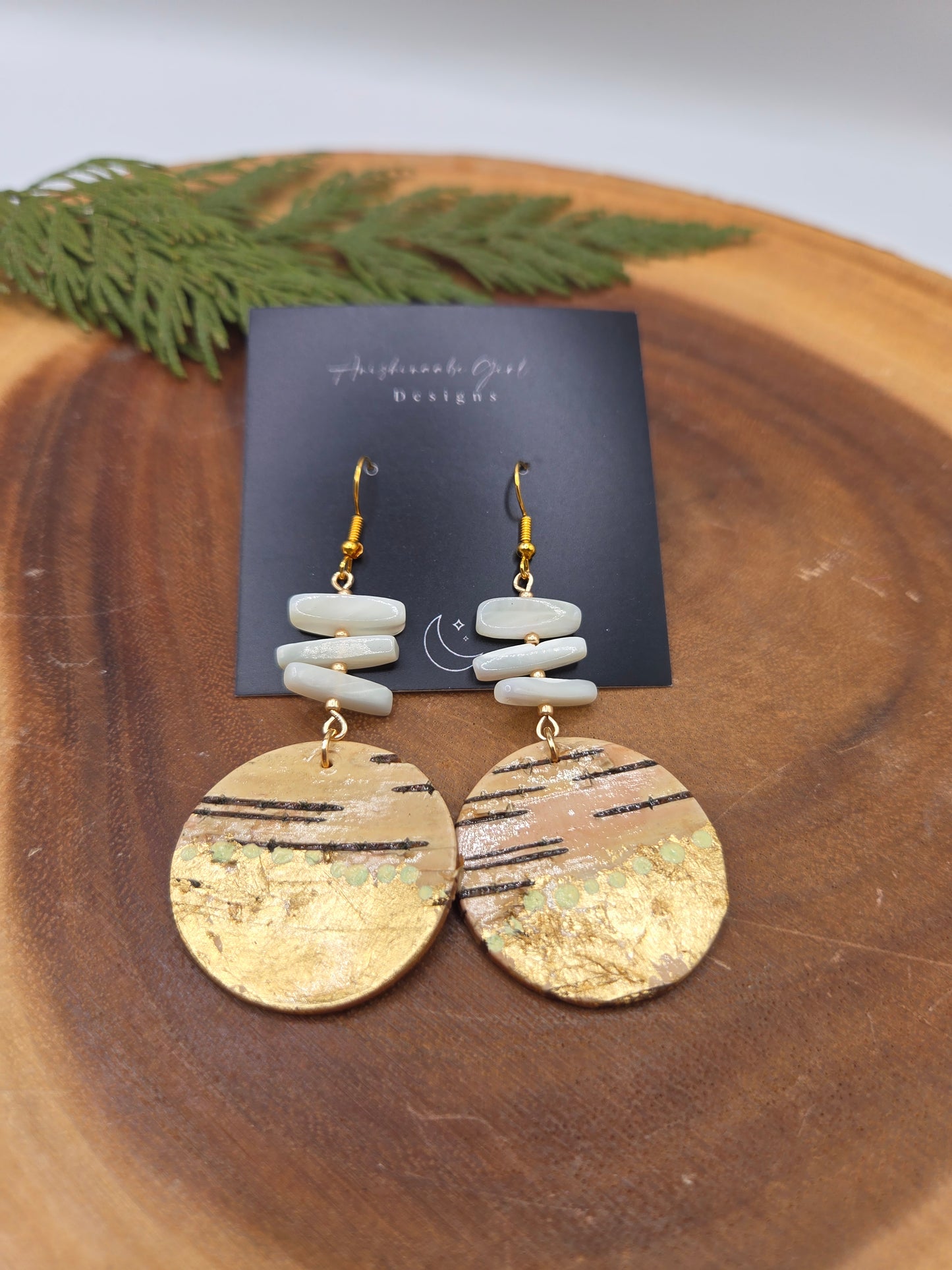 Birchbark & Shell Earrings
