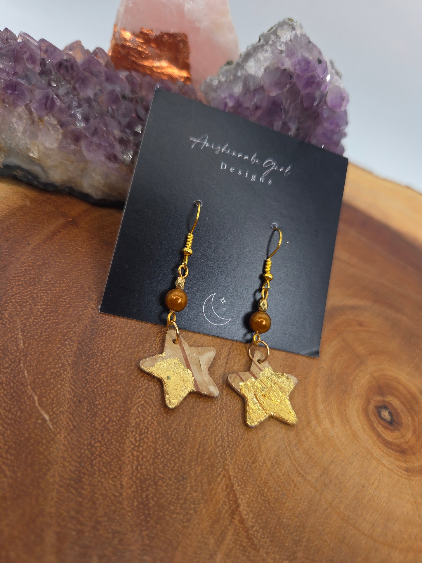 Birchbark Star Earrings