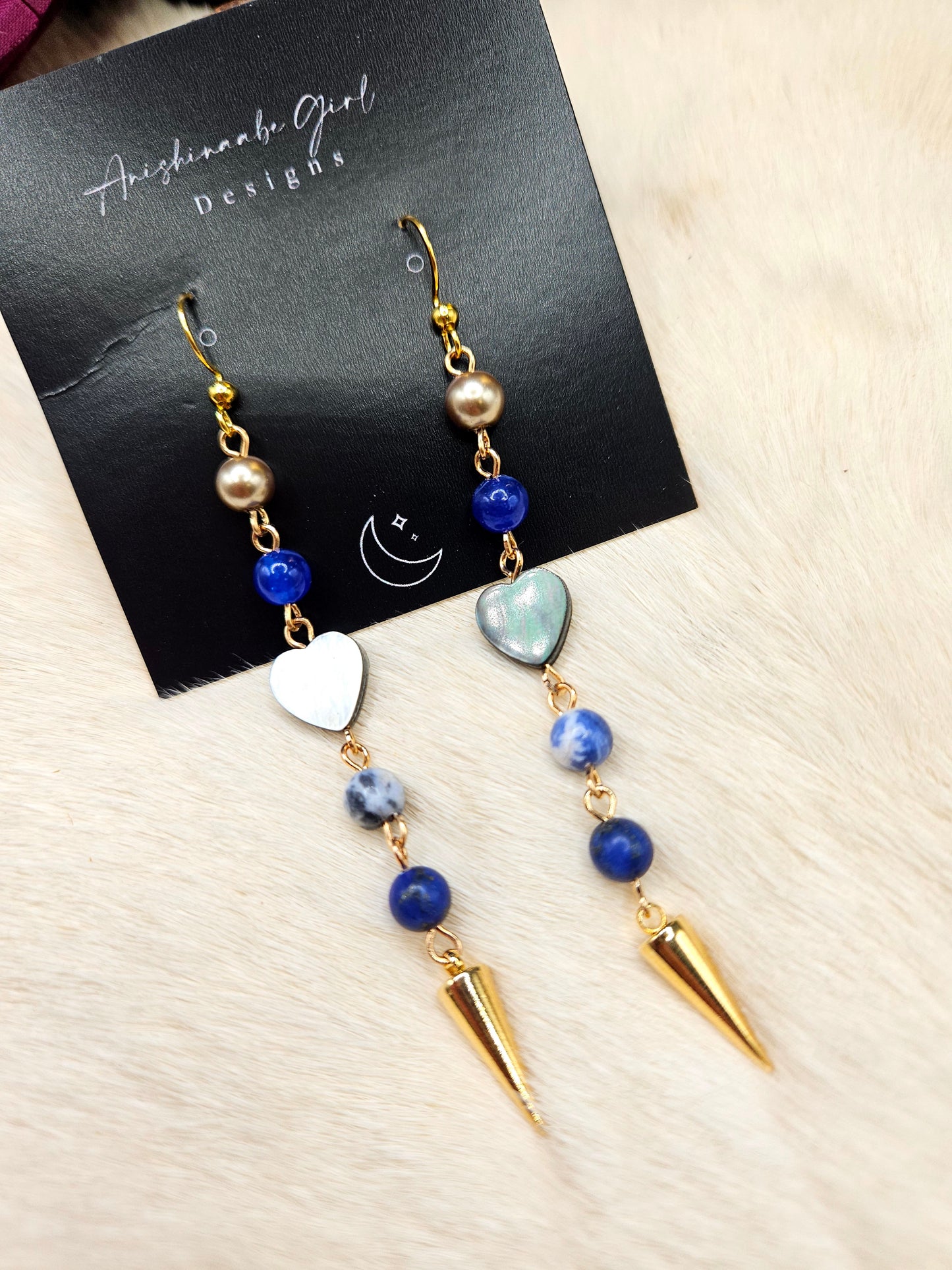 Gemstone Spike Drop Earrings