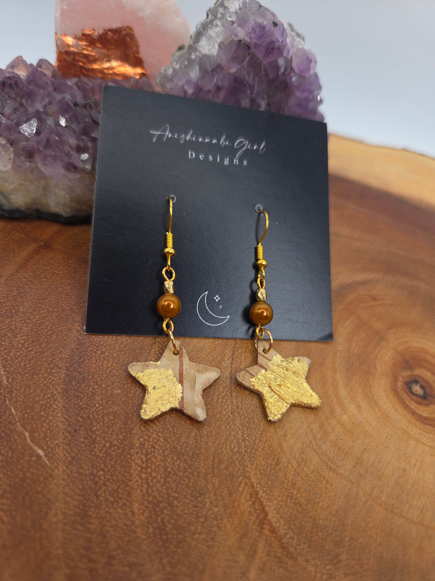 Birchbark Star Earrings