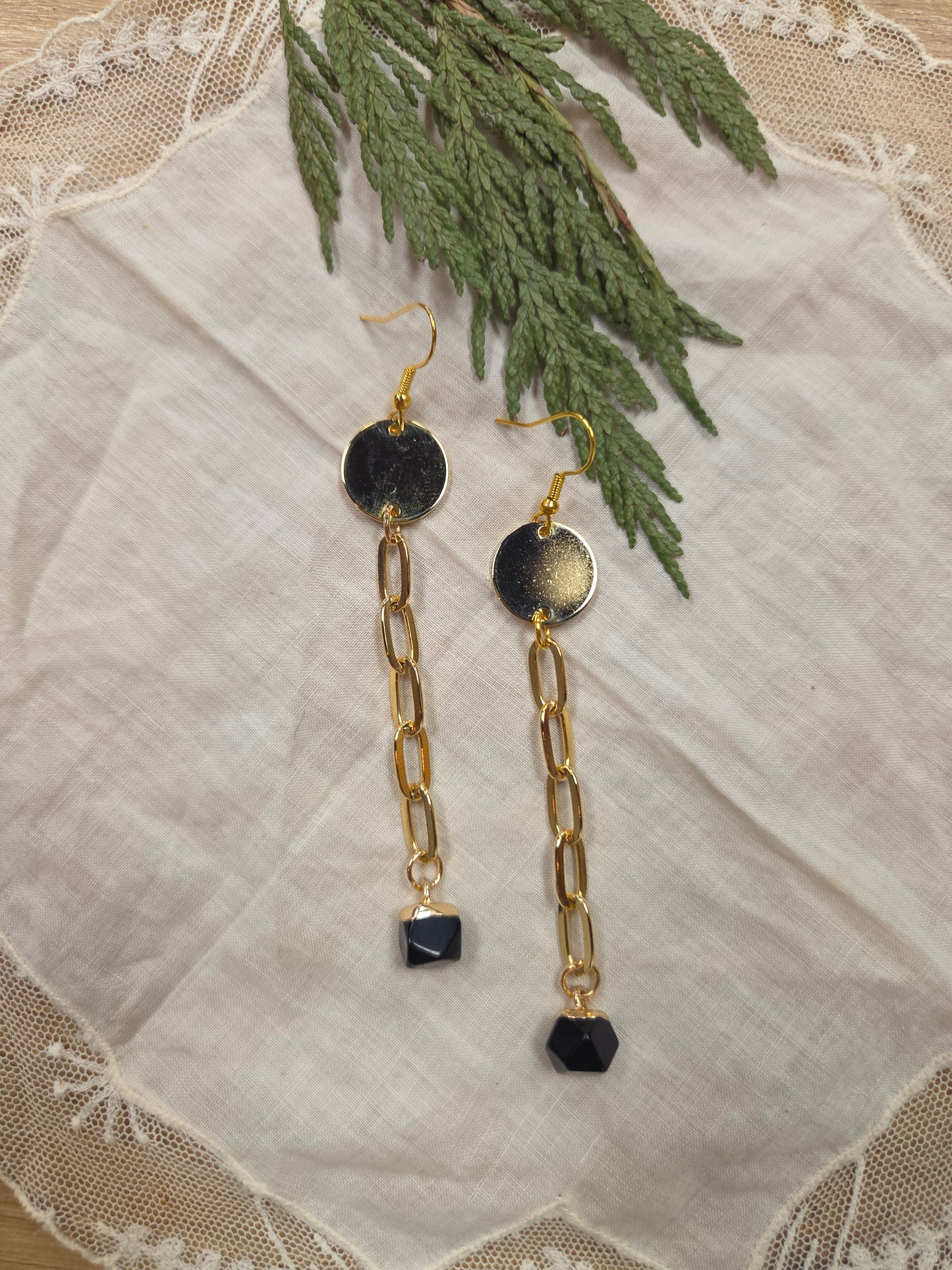 Obsidian Drop Earrings
