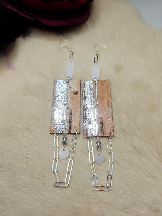 Birchbark Silver gilded earrings