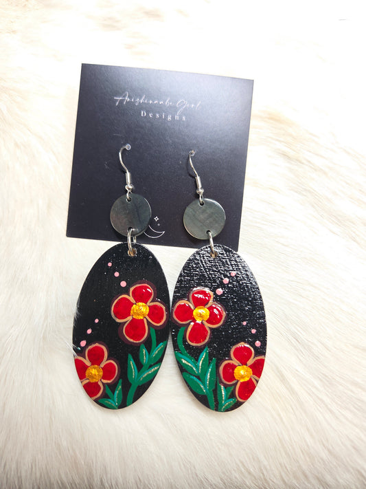 Floral Painted Earrings