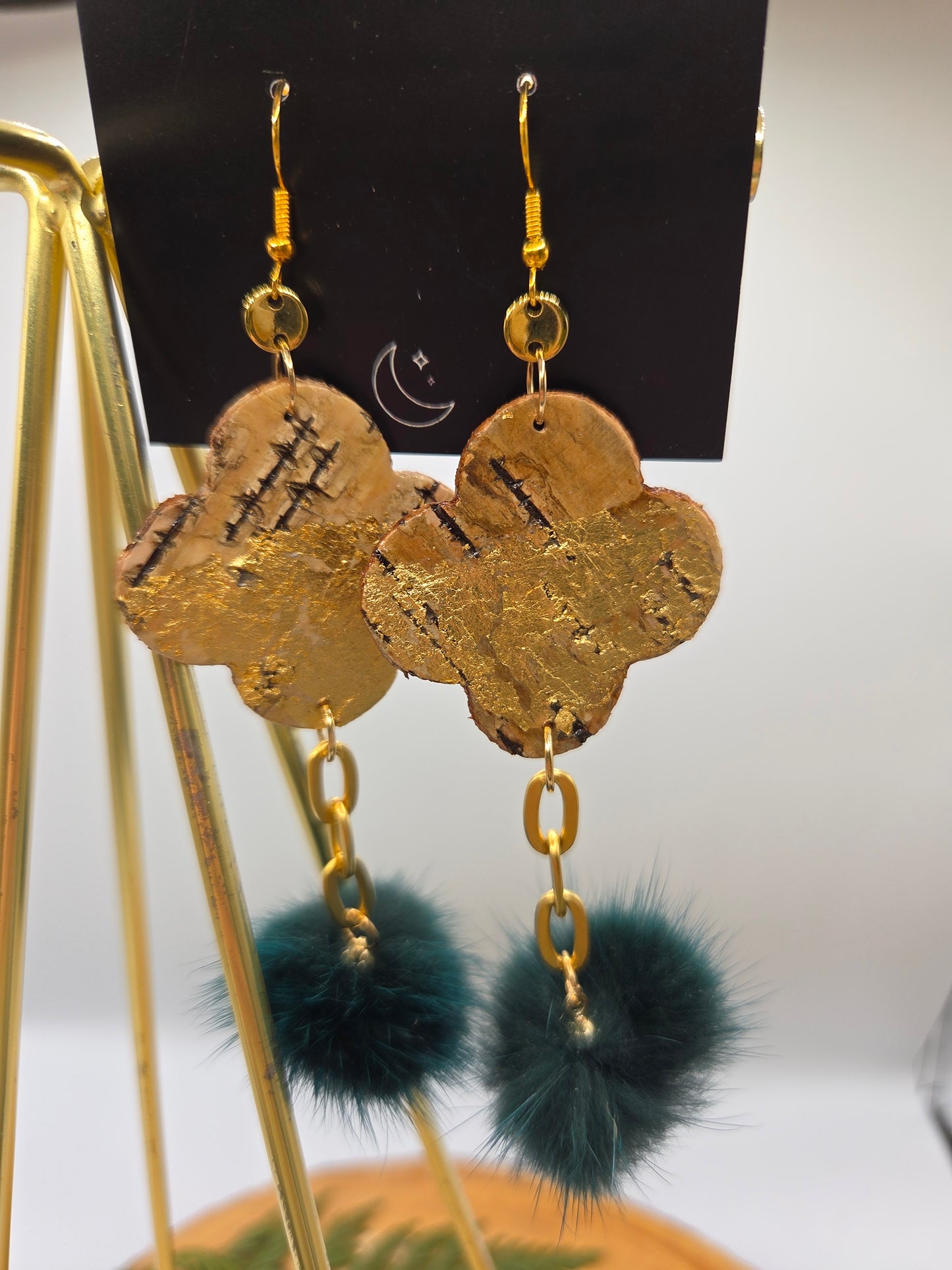 Birchbark Florals with Mink Poms