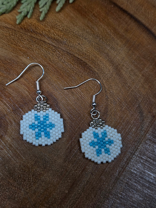 Christmas Ornament Beaded Earrings by Blending Beadz