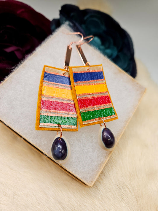 Handpainted Rawhide/Moosehide HBC inspired earrings