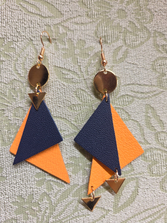 Leather geometric earrings