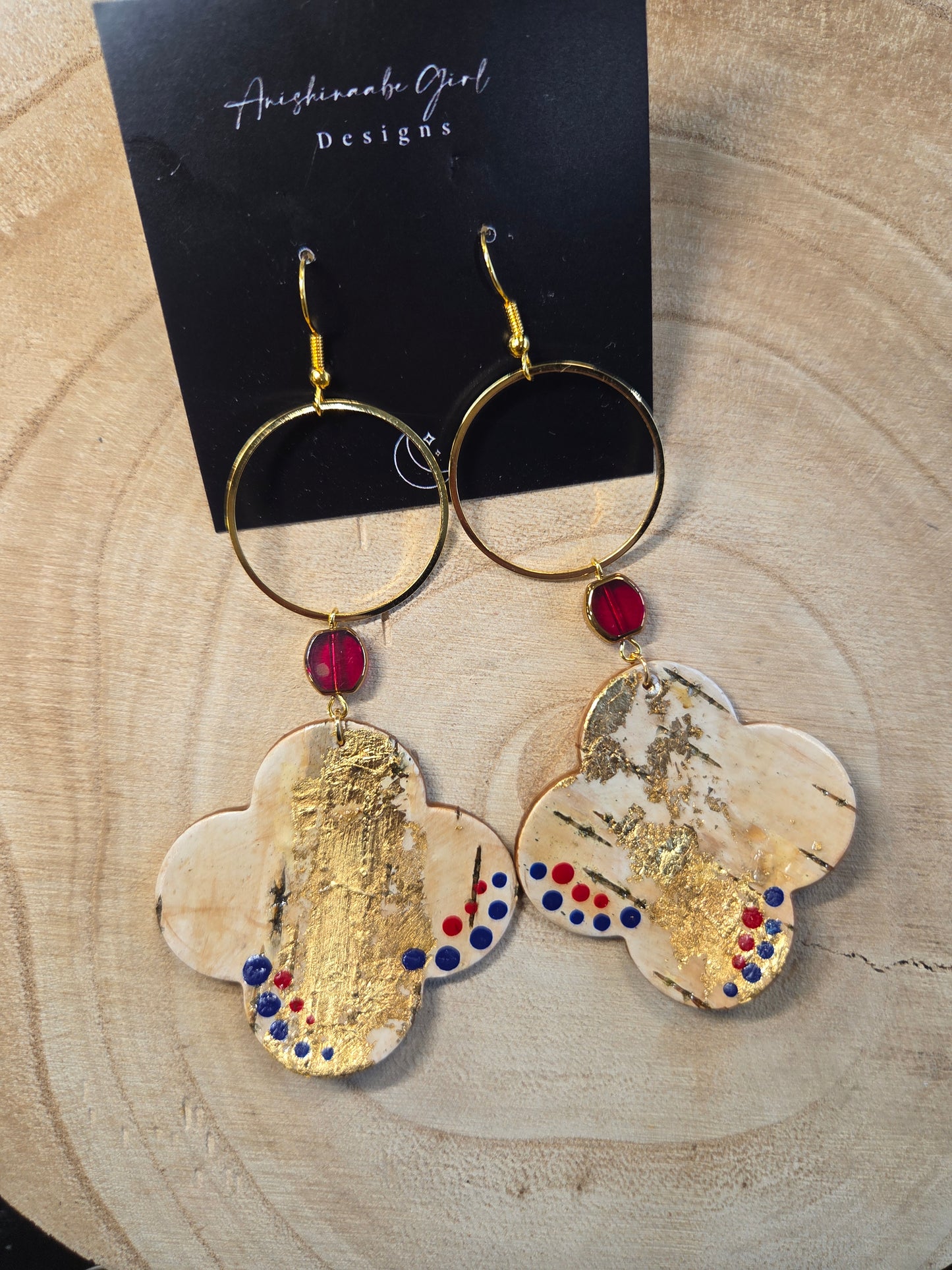 Birchbark Floral Drop Earrings