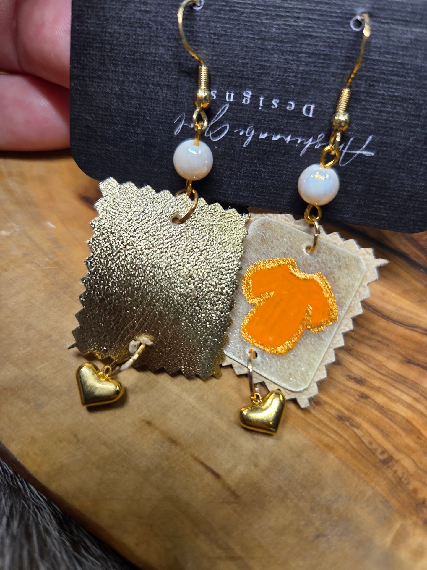 Orange Shirt Parfleche Painted Earrings