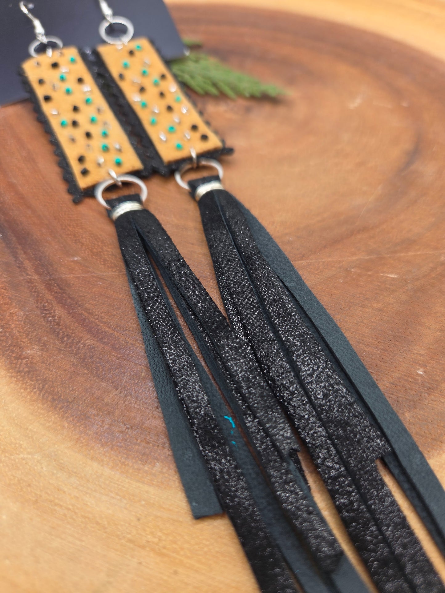 Beaded Smoked Moosehide with Tassels