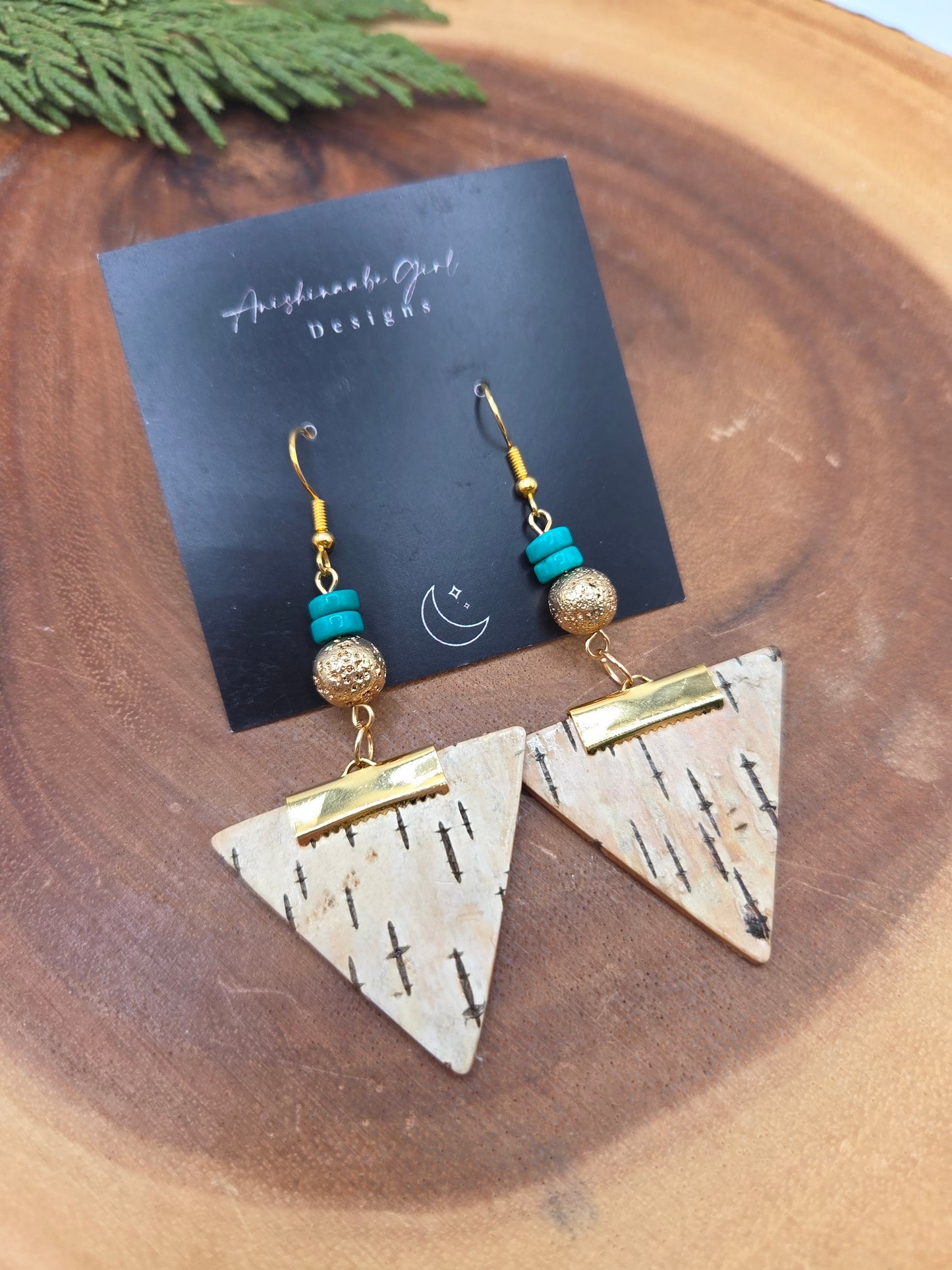 Triangle Birchbark Dangles