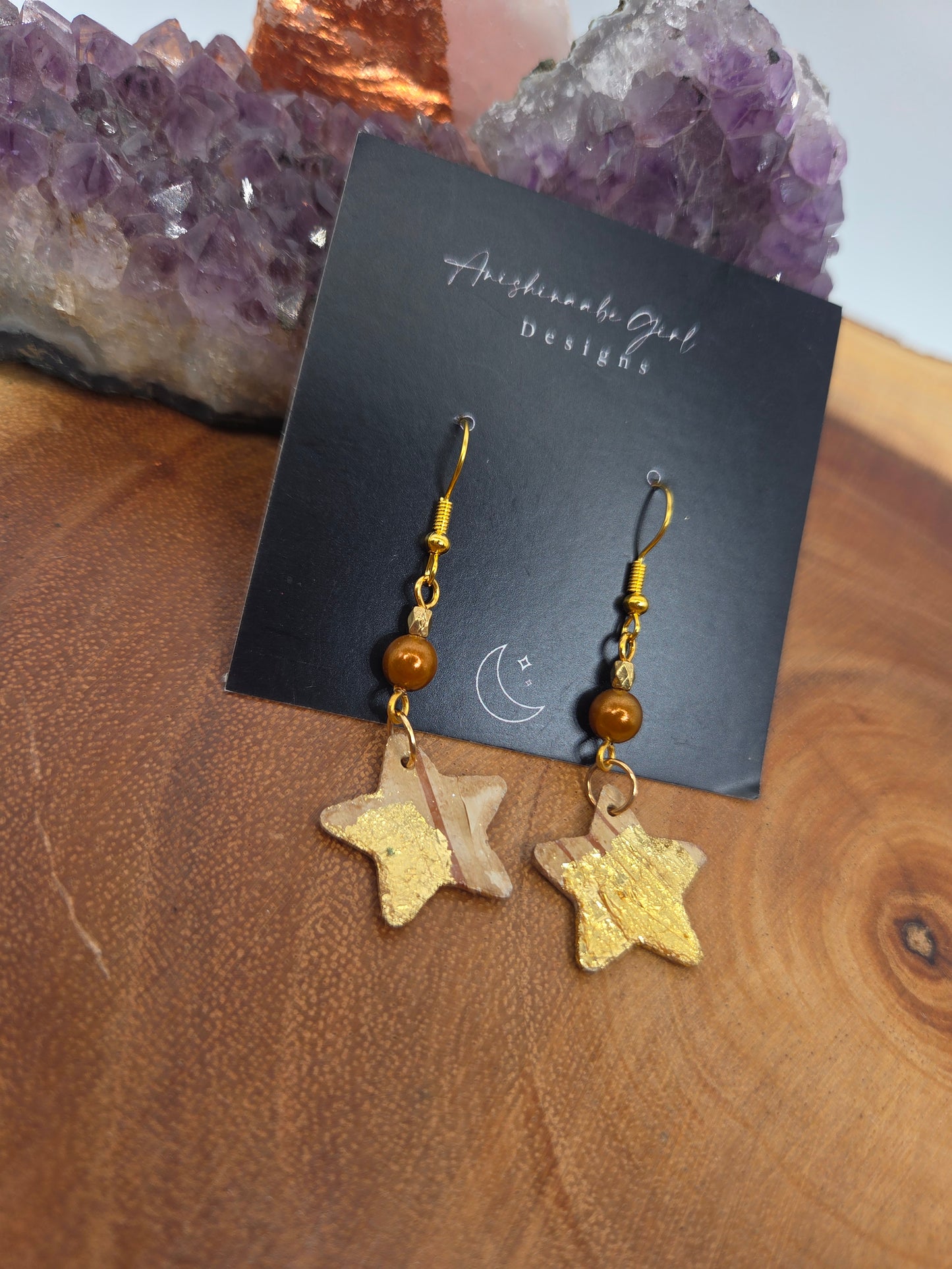 Birchbark Star Earrings