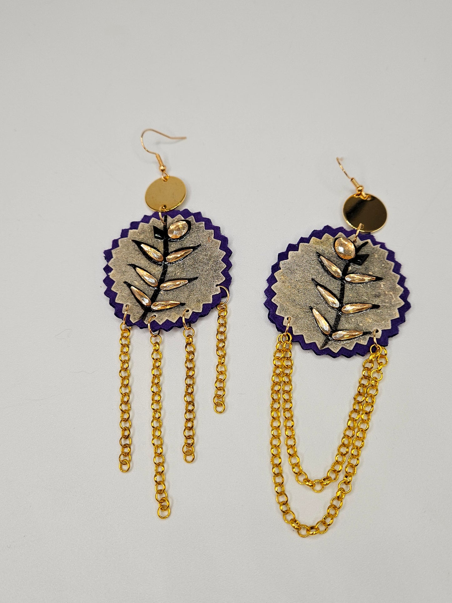 Moosehide Painted Parfleche Earrings