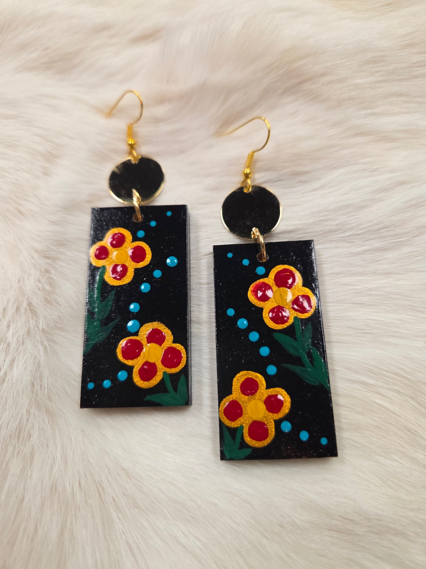 Floral Painted Earrings
