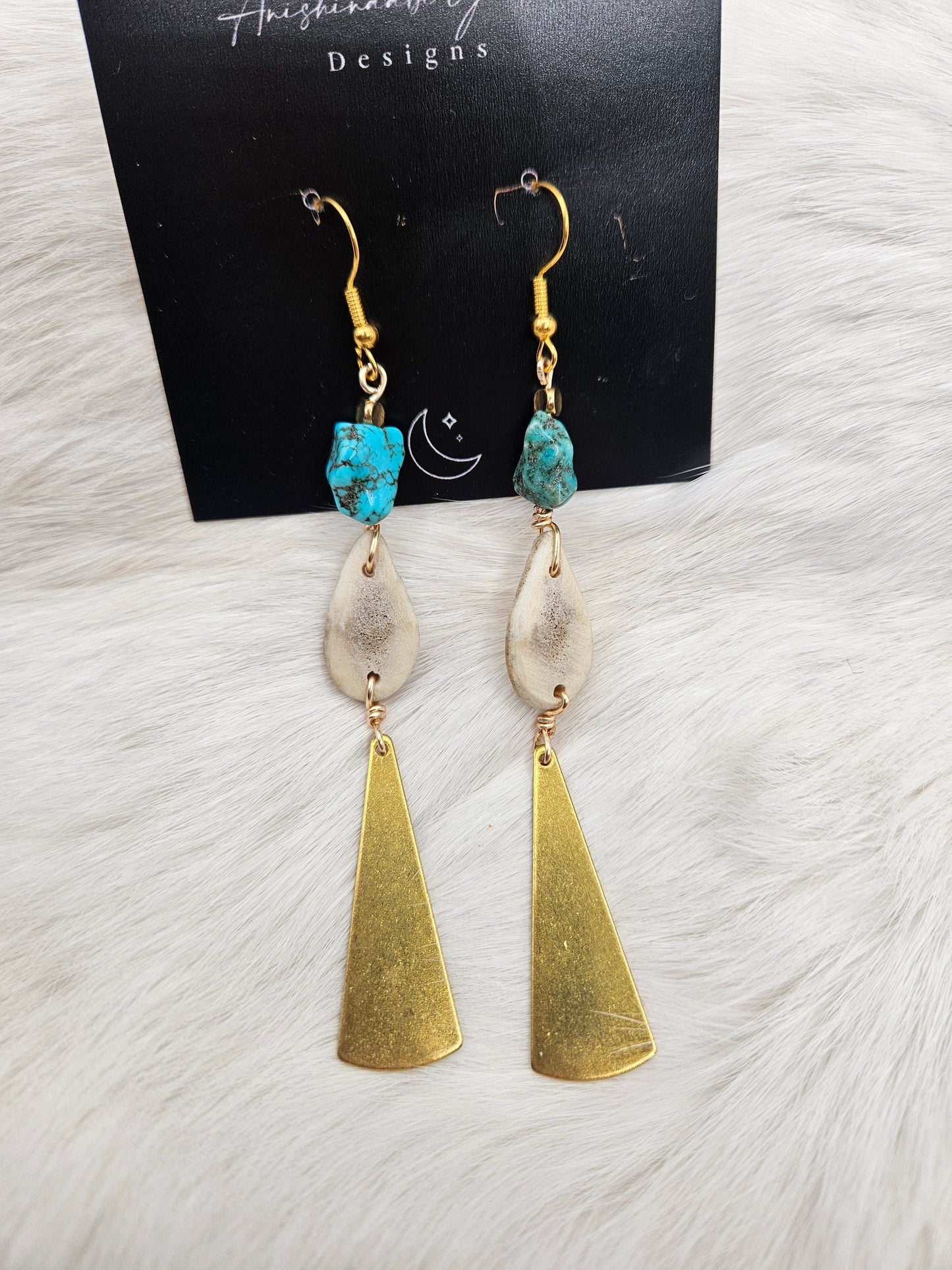 Caribou Antler Drop Earrings