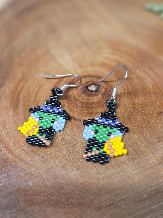 Wicked Witch Beaded Earrings by Blending Beadz