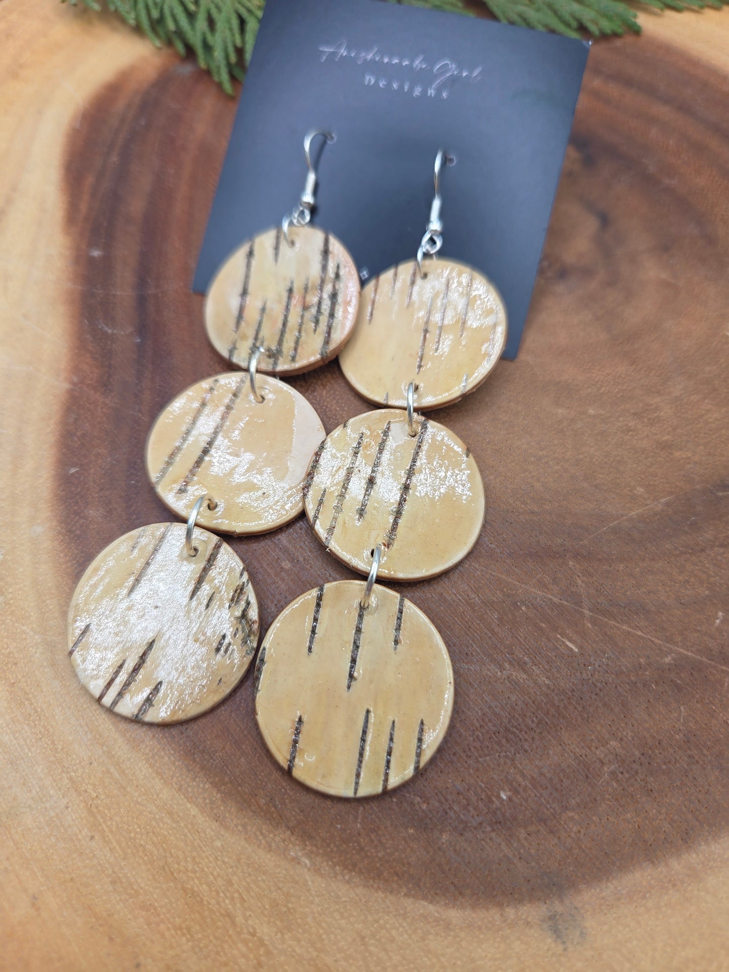 Birchbark Circle Tier Earrings