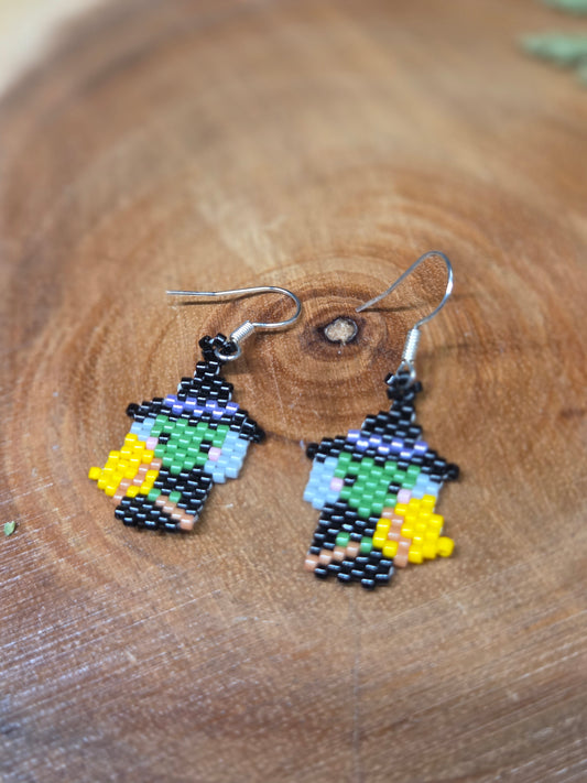 Wicked Witch Beaded Earrings by Blending Beadz