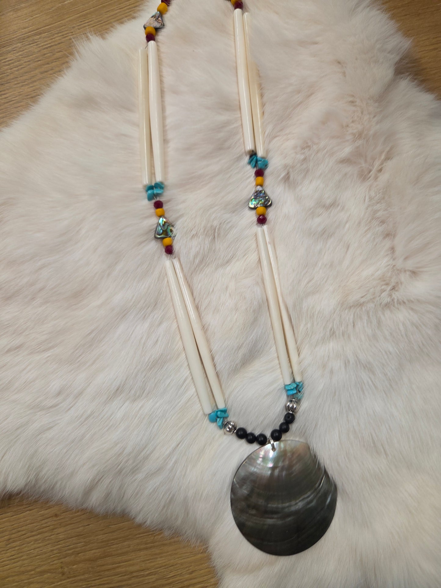 Bone and Shell Bead Necklace