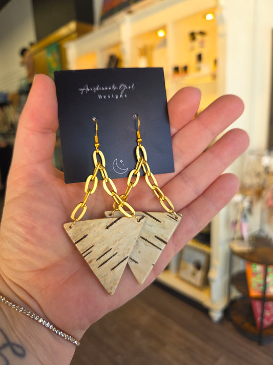 Triangle Birchbark Dangles